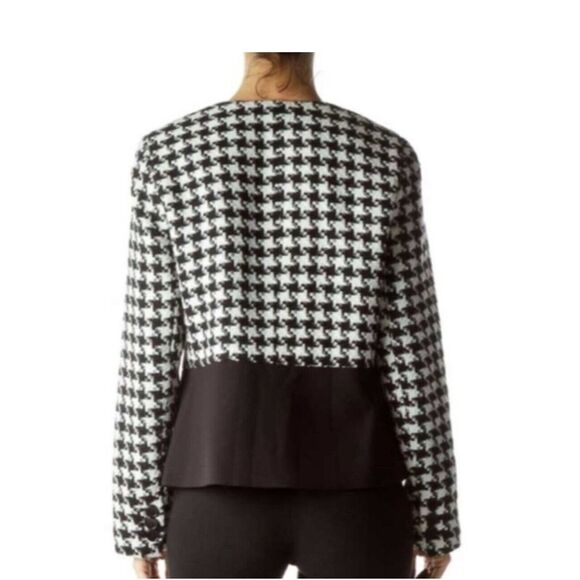 NEW Talbots Button Down Houndstooth Jacket Womens Size 4 Black White - Picture 2 of 4